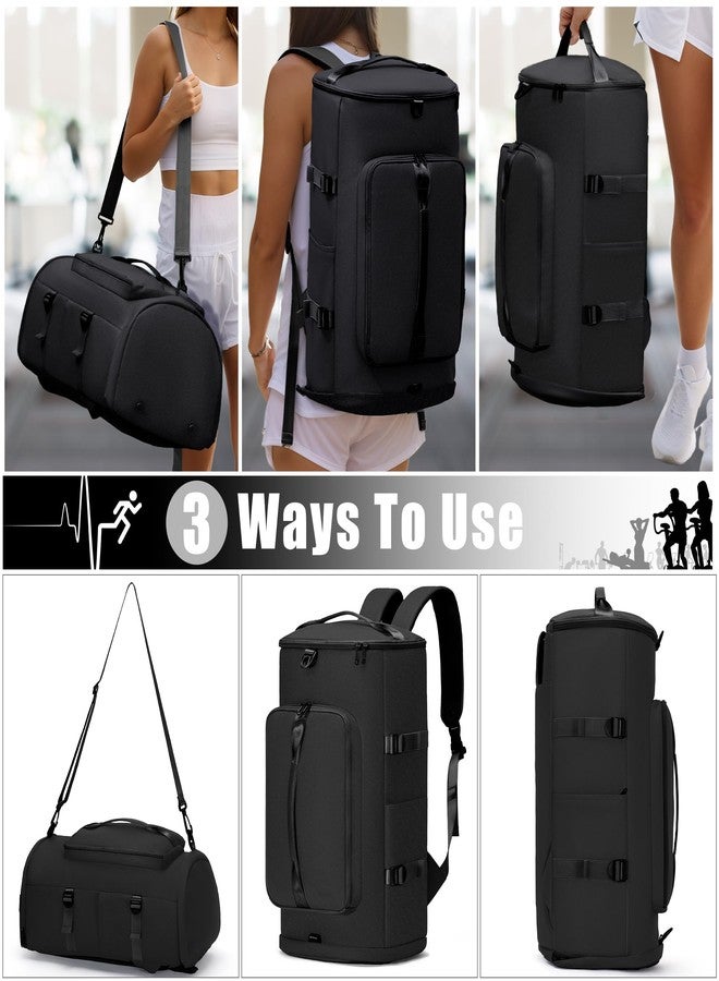 MIYCOO Gym Bag for Men Women with Shoes Compartment - Duffle Bag, Travel Backpack, Sports Backpack, Weekender Overnight Bag with Wet Pocket - Black, MIYCOO - Image 3